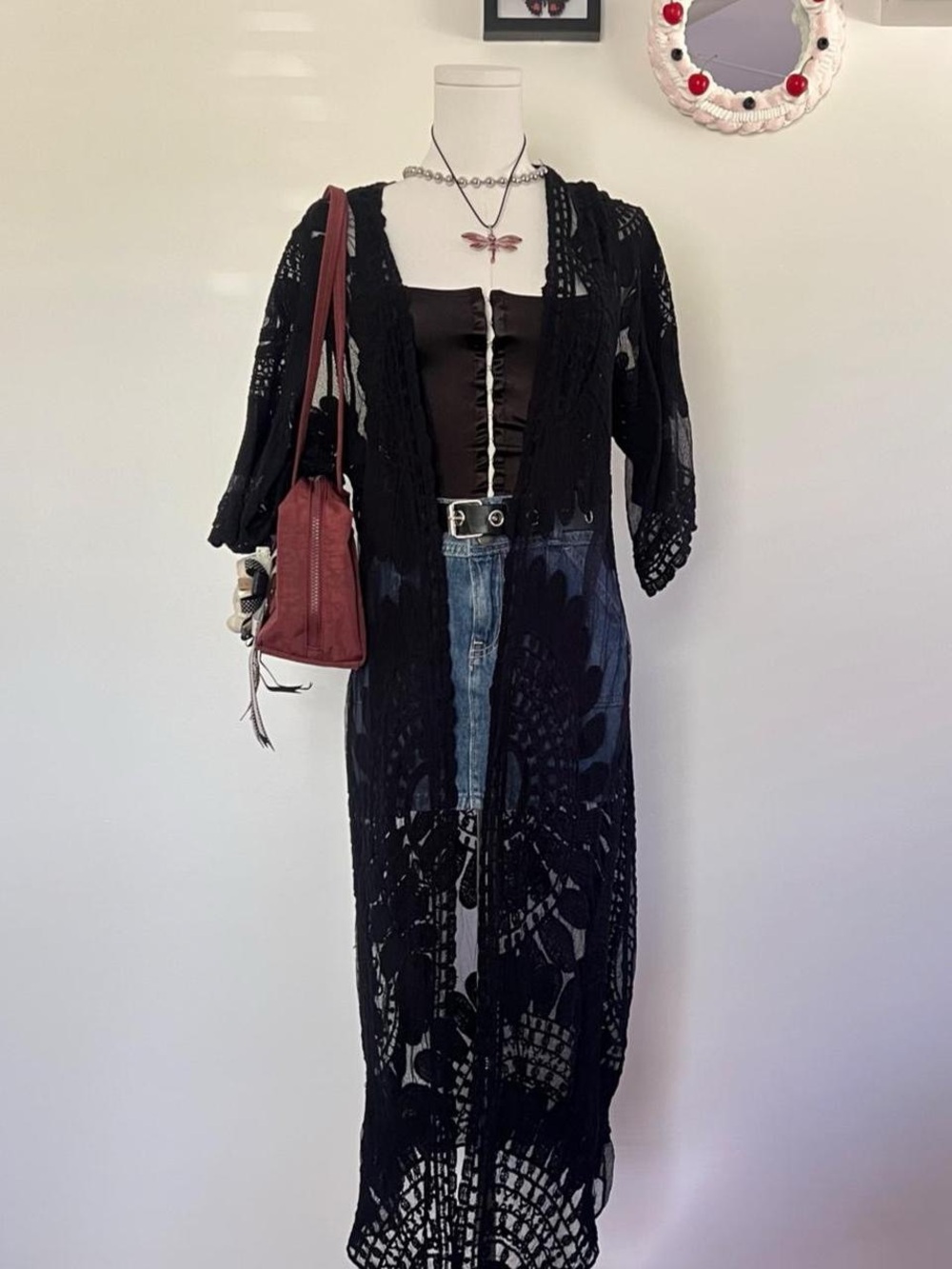 Rebellion Black Sheer Maxi cardigan